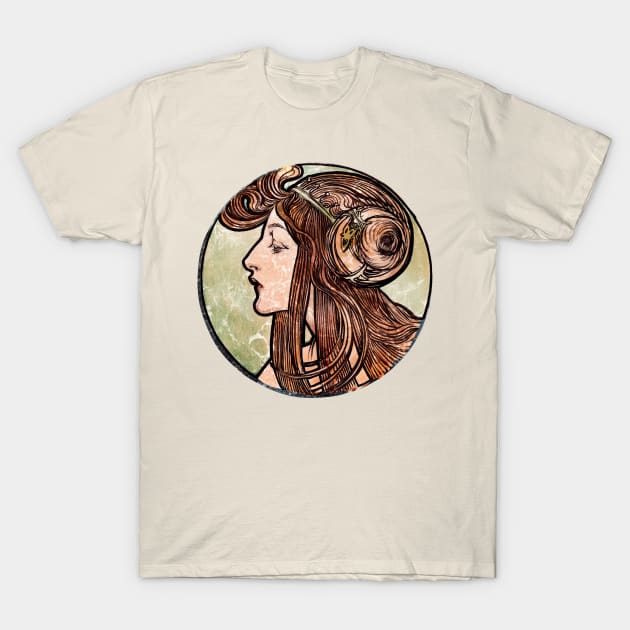 Angelic Art Nouveau Goddess T-Shirt by Heartsake